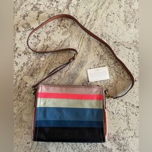Leather Fossil Emma EW crossbody bag